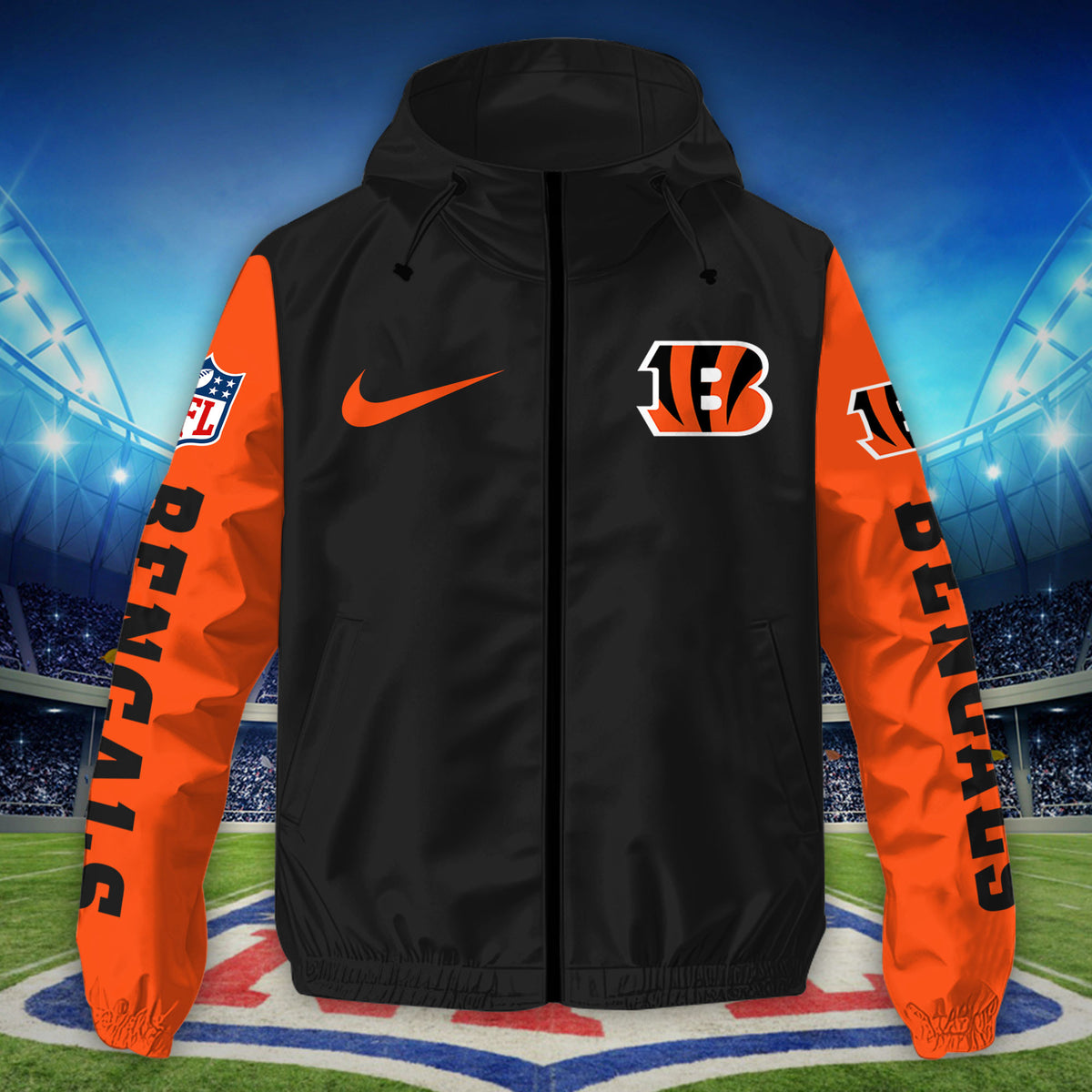 Cincinnati Bengals Custom Windbreaker Outdoor Jacket Sport Fan Gift SPTWJACKET039