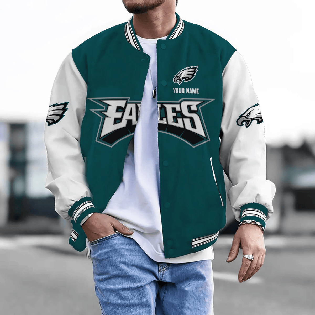Philadelphia Eagles Personalized New Baseball Jacket Gifts For Fan SPTBBJACKET026