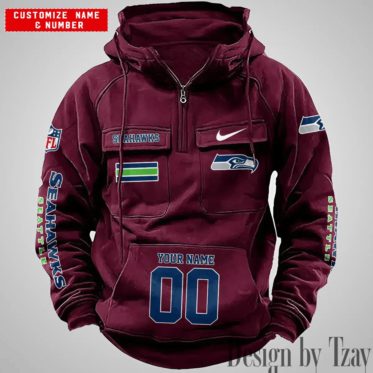 Seattle Seahawks Vintage Men Hoodie DV2 AZVMHD408
