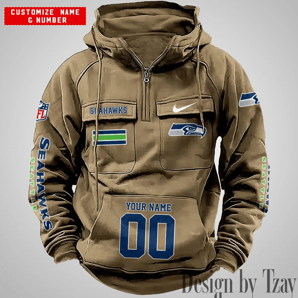 Seattle Seahawks Vintage Men Hoodie DV2 AZVMHD408