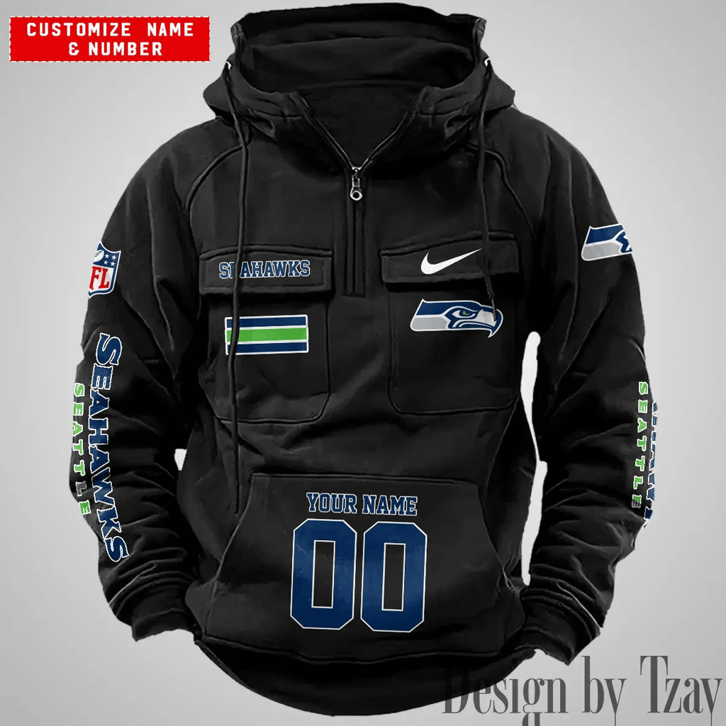 Seattle Seahawks Vintage Men Hoodie DV2 AZVMHD408