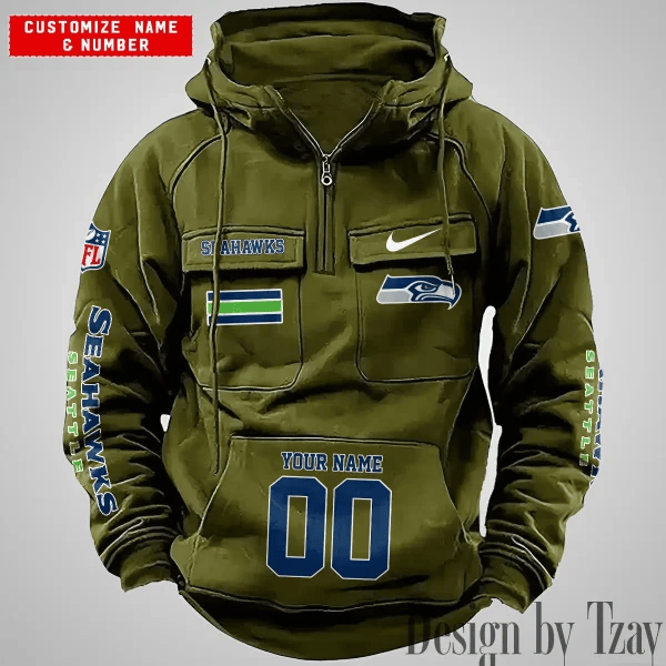 Seattle Seahawks Vintage Men Hoodie DV2 AZVMHD408