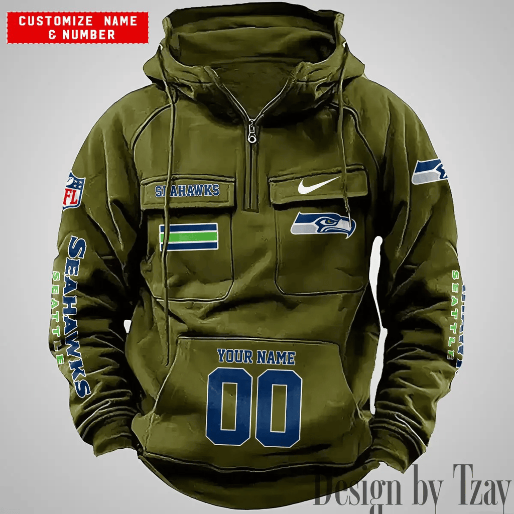 Seattle Seahawks Vintage Men Hoodie DV2 AZVMHD408