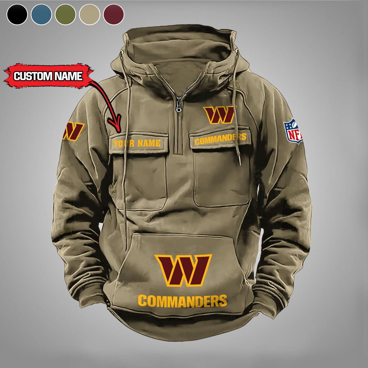 Washington Commanders Vintage Men Hoodie AZVMHD008