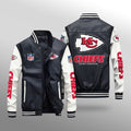 Kansas City Chiefs Premium Fleece-Lined Leather Bomber Jacket BG22