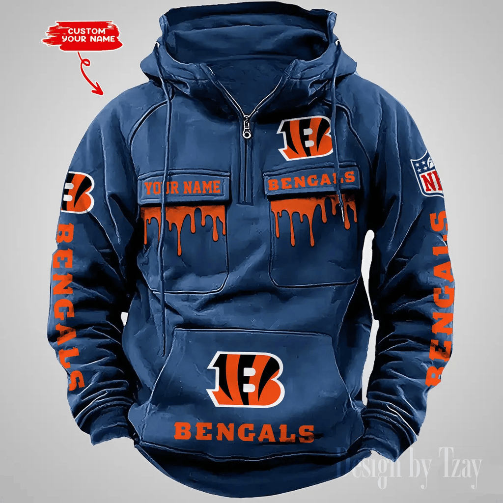 SPTAZVMHD482-Cincinnati Bengals Vintage Men Hoodie DV22