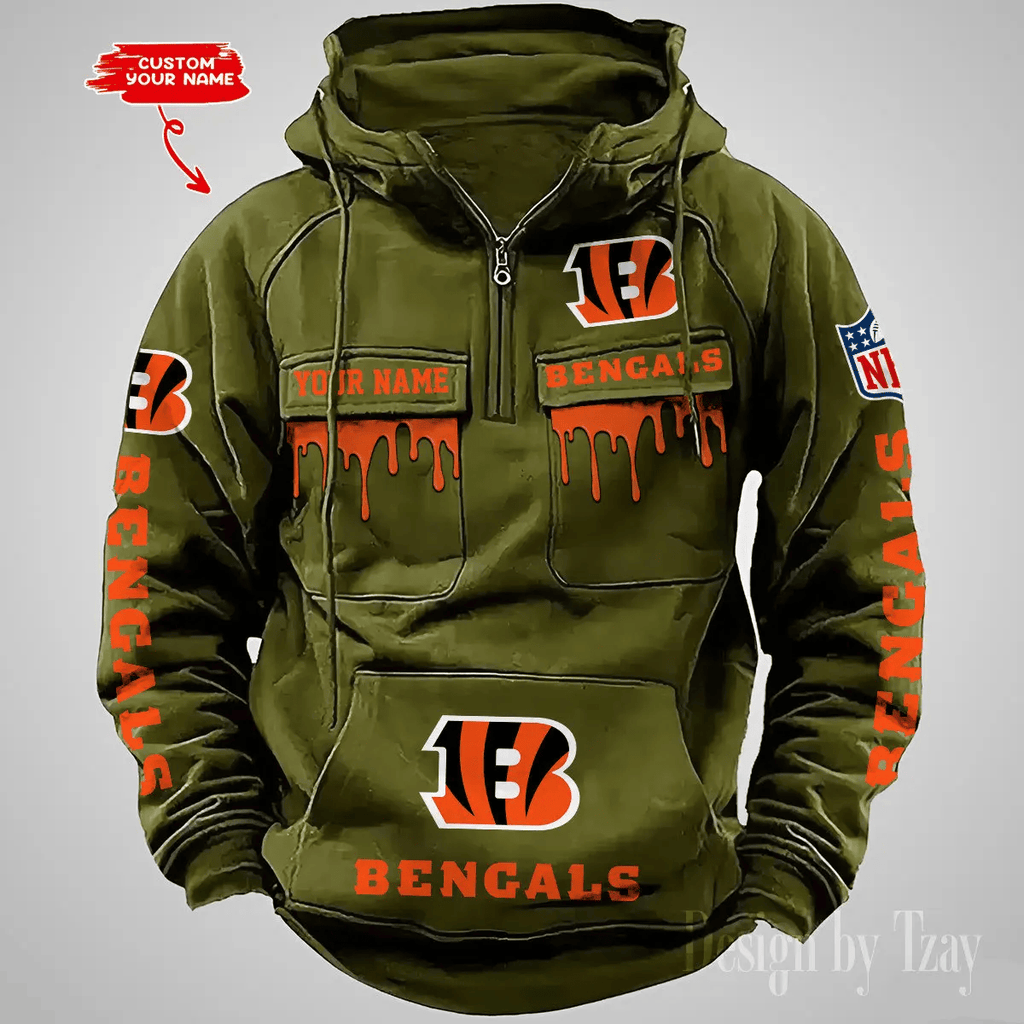 SPTAZVMHD482-Cincinnati Bengals Vintage Men Hoodie DV22