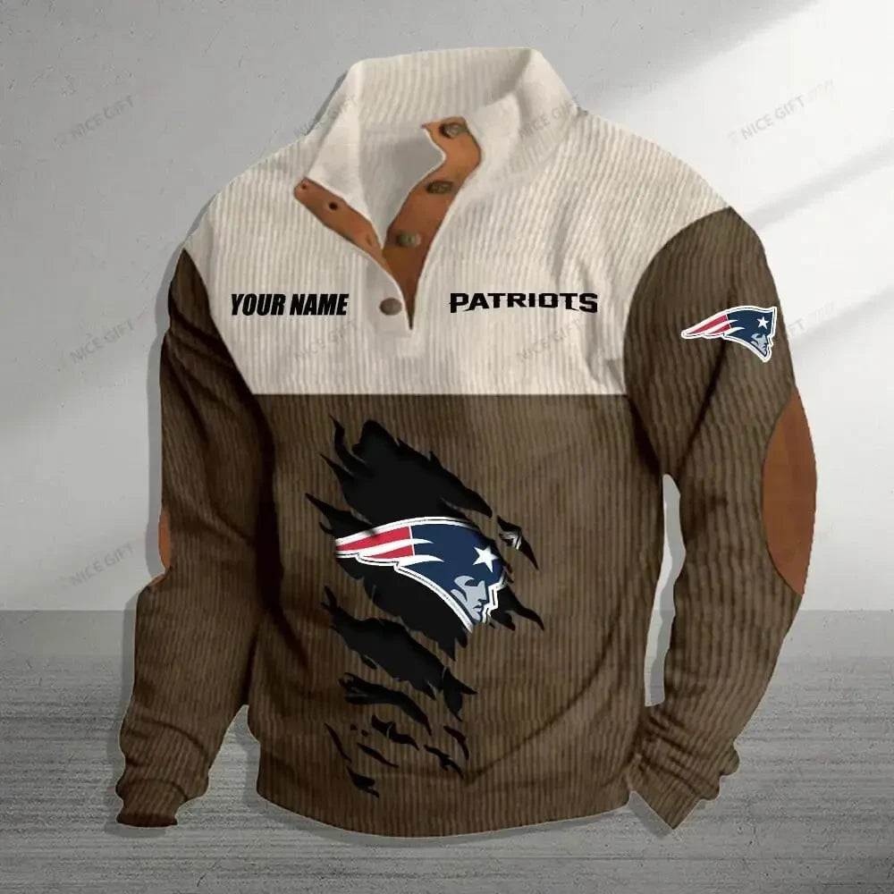 New England Patriots Color Block Stand Collar Sweatshirt CBSCS-X4E2M4