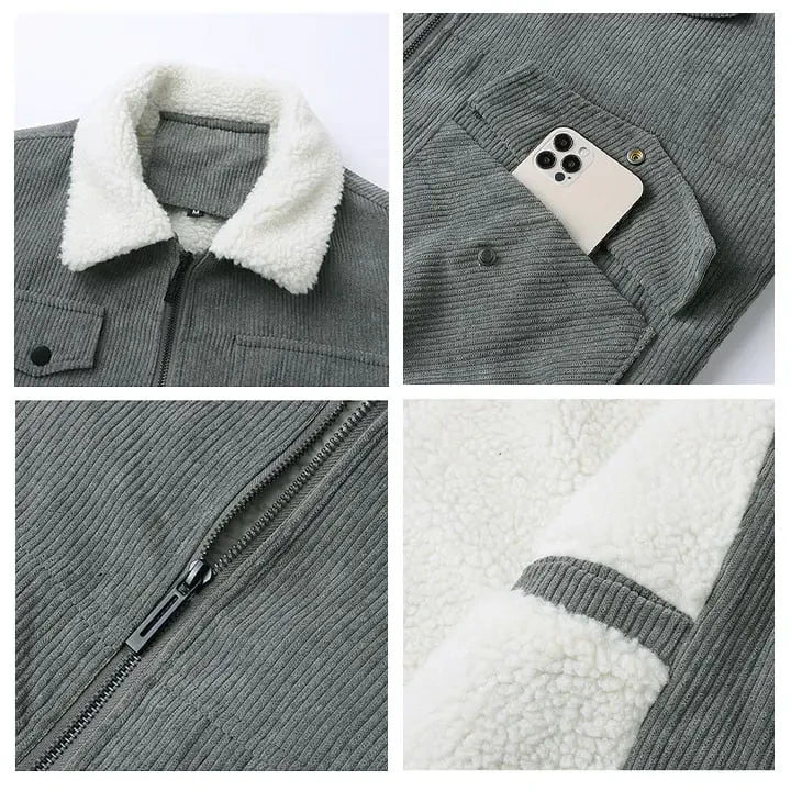 New England Patriots VITCJ093 Men’s Thickened Corduroy Jacket