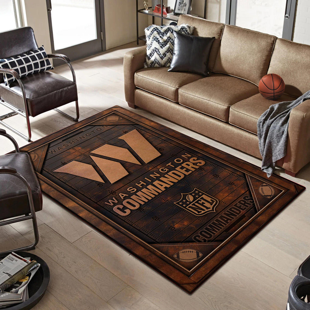 Rug Living Room Floor Decor Fan Gifts Washington Commanders DMHF2890