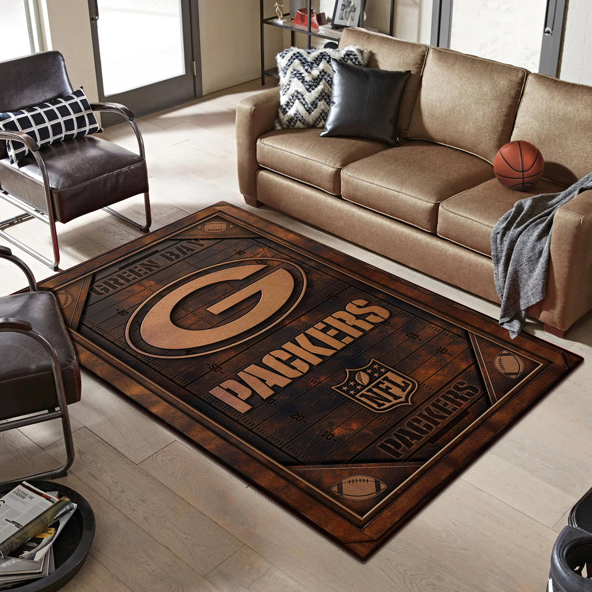 Rug Living Room Floor Decor Fan Gifts Green Bay Packers DMHF2870