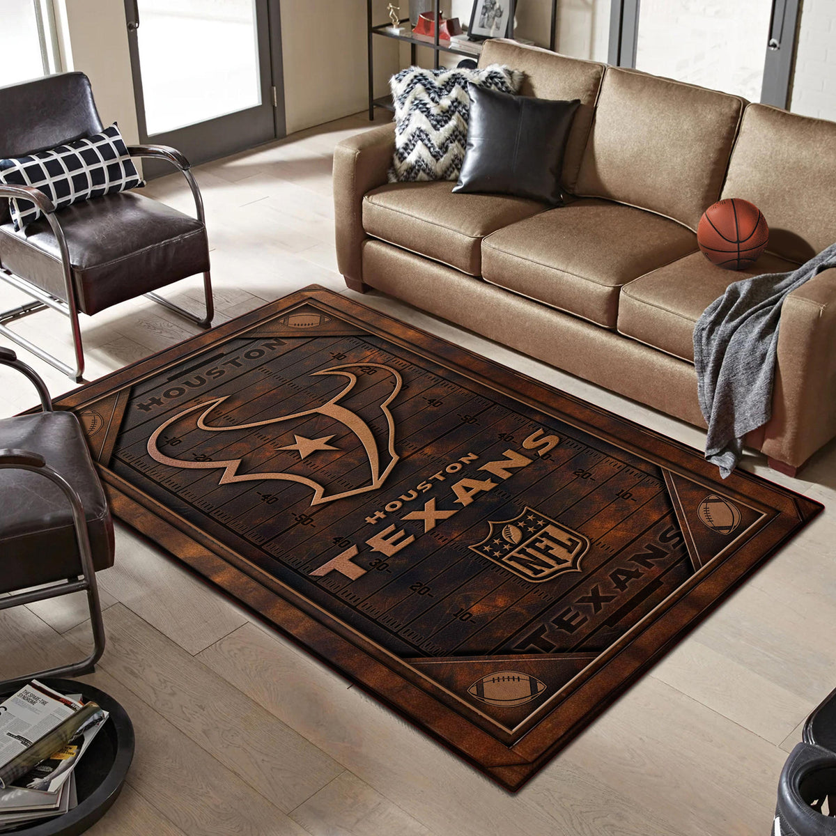 Rug Living Room Floor Decor Fan Gifts Houston Texans DMHF2871