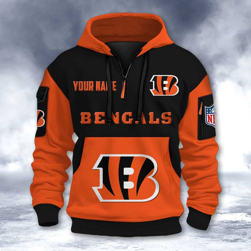 Cincinnati Bengals DMHT2724 3D Half-zip Hoodie