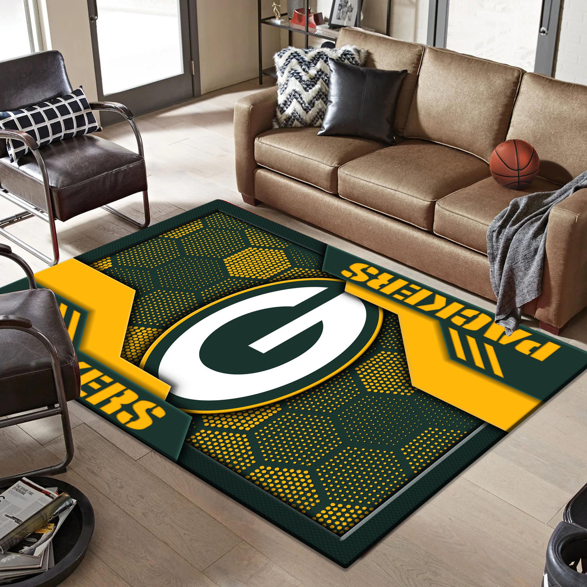 Rug Living Room Floor Decor Fan Gifts Green Bay Packers DMHF3091
