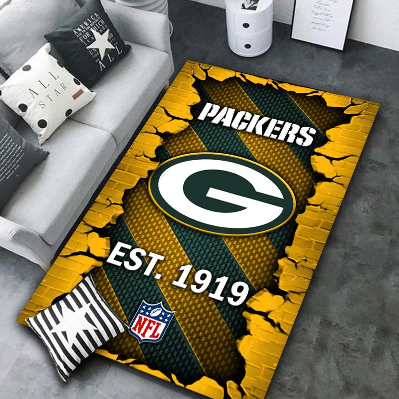 Rug Living Room Floor Decor Fan Gifts Green Bay Packers DMHF1077