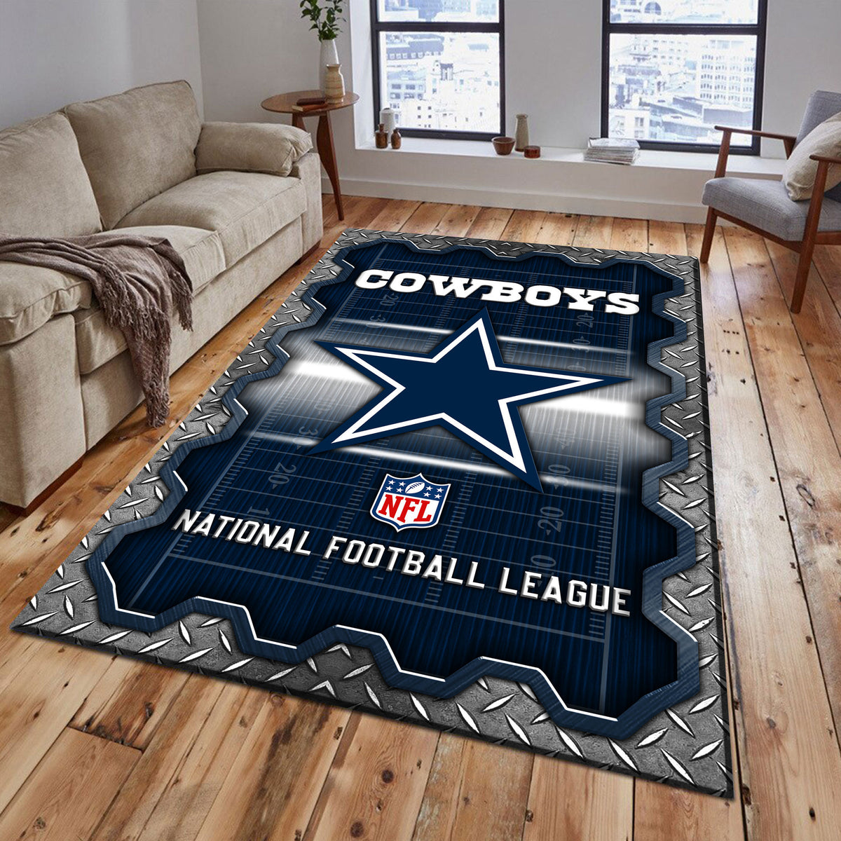 Rug Living Room Floor Decor Fan Gifts Dallas Cowboys DMHF2055