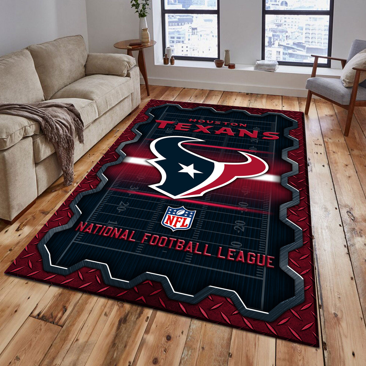 Rug Living Room Floor Decor Fan Gifts Houston Texans DMHF2059