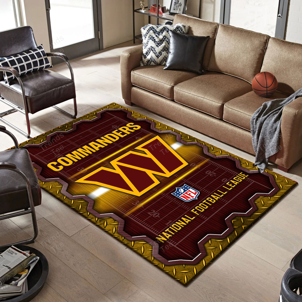 Rug Living Room Floor Decor Fan Gifts Washington Commanders DMHF2078