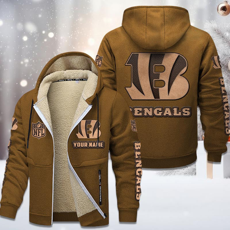 Cincinnati Bengals DMTZ0844 Premium Sherpa-Lined Winter Hoodie – Personalized Edition