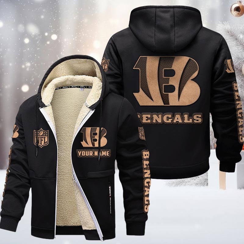 Cincinnati Bengals DMTZ0844 Premium Sherpa-Lined Winter Hoodie – Personalized Edition
