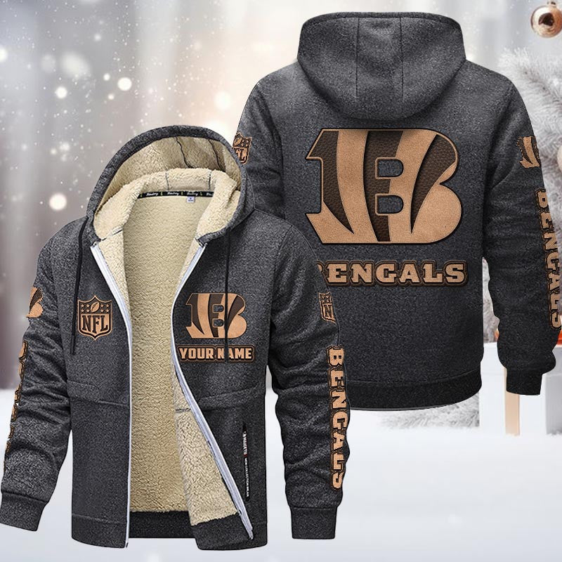 Cincinnati Bengals DMTZ0844 Premium Sherpa-Lined Winter Hoodie – Personalized Edition