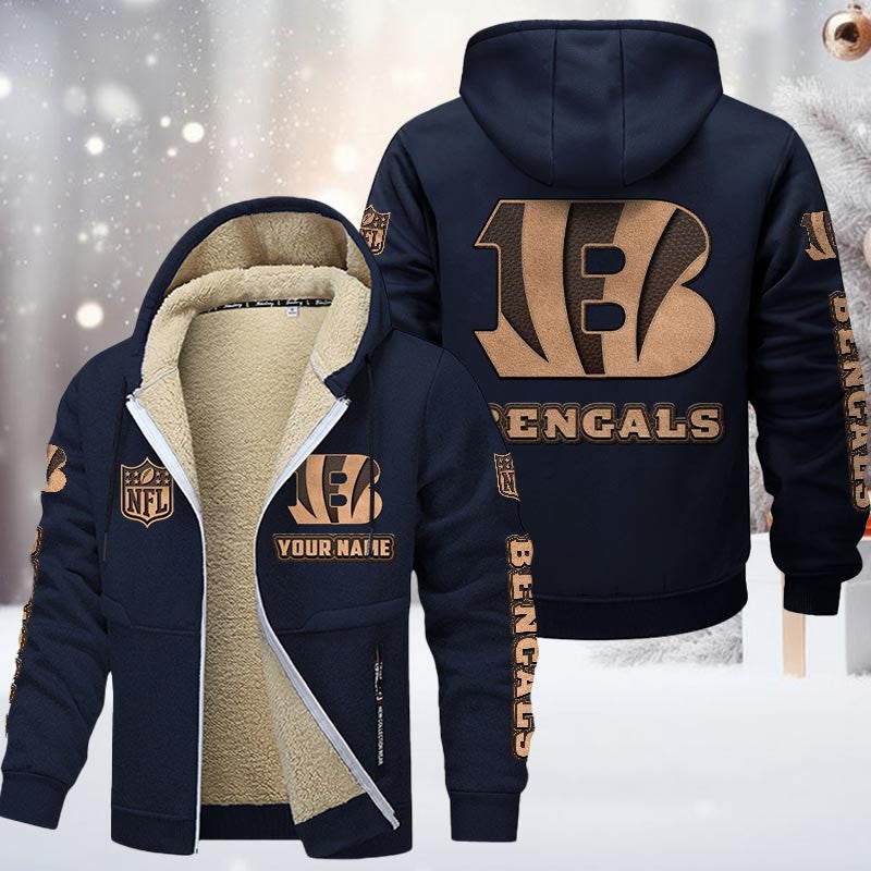Cincinnati Bengals DMTZ0844 Premium Sherpa-Lined Winter Hoodie – Personalized Edition
