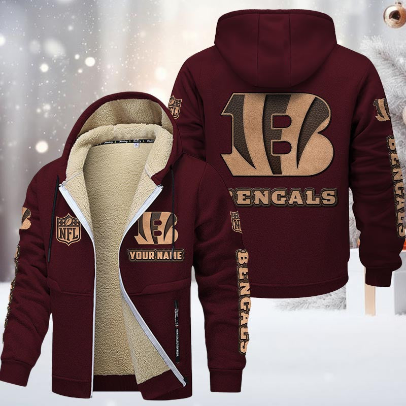 Cincinnati Bengals DMTZ0844 Premium Sherpa-Lined Winter Hoodie – Personalized Edition