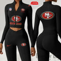 San Francisco 49ers Zipper Sports Top Women Gym Long Sleeve for Fitness SPTZSTW060