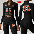 Cincinnati Bengals Zipper Sports Top Women Gym Long Sleeve for Fitness SPTZSTW039