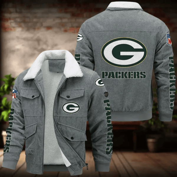 Green Bay Packers Men's Thickened Corduroy Jacket ANZANZTCJ012