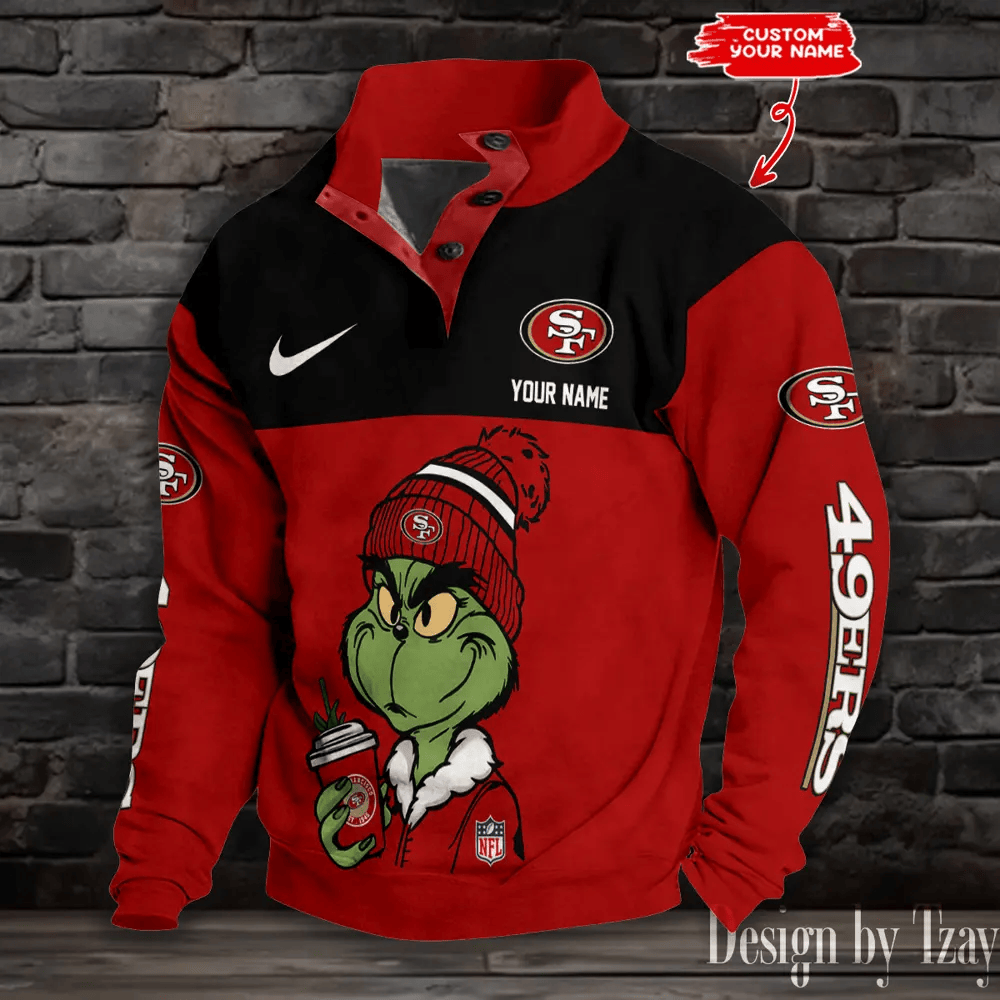 San Francisco 49ers Premium Stand-Collar Game-Day Pullover - Engineered Warmth & Personalized Name S9DBSCH723