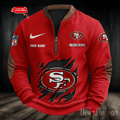 S9MPZNS028-San Francisco 49ers Premium Personalized Game-Day Quarter-Zip