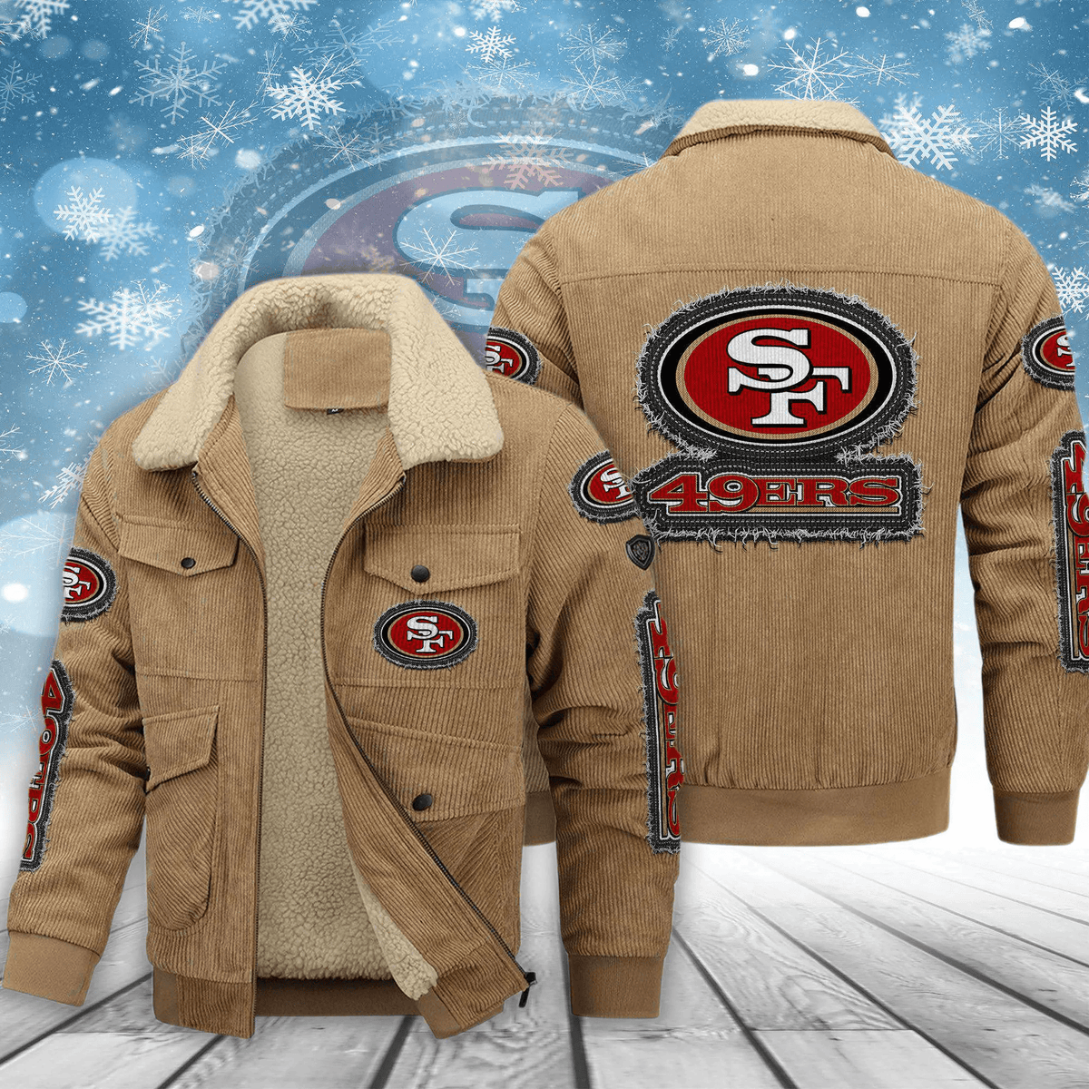 San Francisco 49ers Men's Thickened Corduroy Jacket ANVITCJ028
