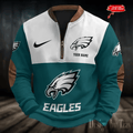 S9MPZNS154-Philadelphia Eagles Premium Personalized Game-Day Quarter-Zip