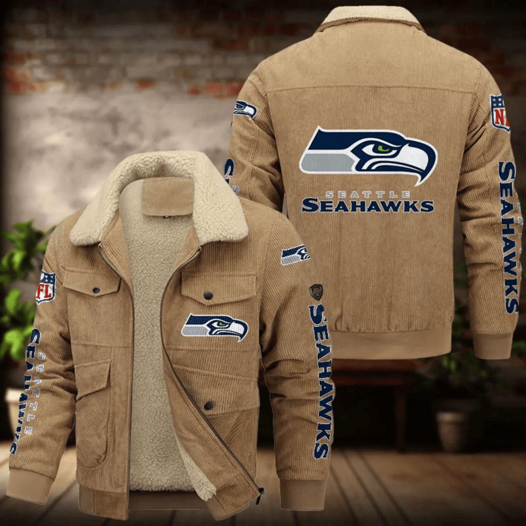 Seattle Seahawks Men's Thickened Corduroy Jacket ANZANZTCJ029