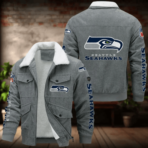 Seattle Seahawks Men's Thickened Corduroy Jacket ANZANZTCJ029