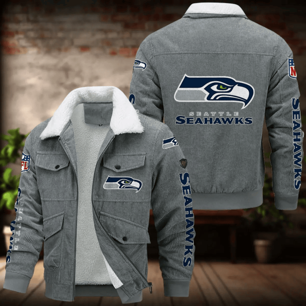 Seattle Seahawks Men's Thickened Corduroy Jacket ANZANZTCJ029