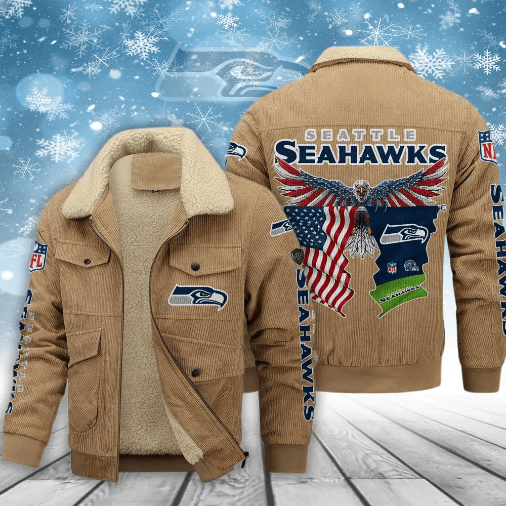 Seattle Seahawks VITCJ101 Men’s Thickened Corduroy Jacket