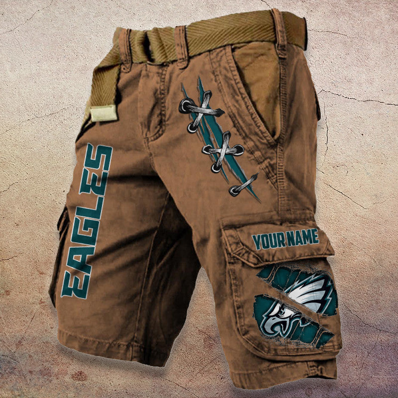 Philadelphia Eagles Pocket Print Cargo Shorts (Belt Not Included) S9MCS155