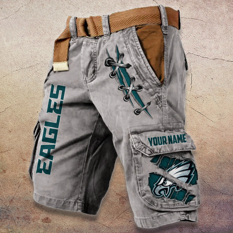 Philadelphia Eagles Pocket Print Cargo Shorts (Belt Not Included) S9MCS155