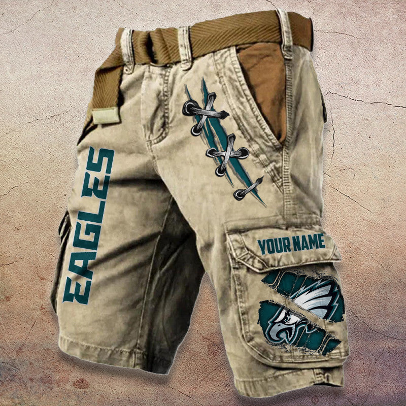 Philadelphia Eagles Pocket Print Cargo Shorts (Belt Not Included) S9MCS155