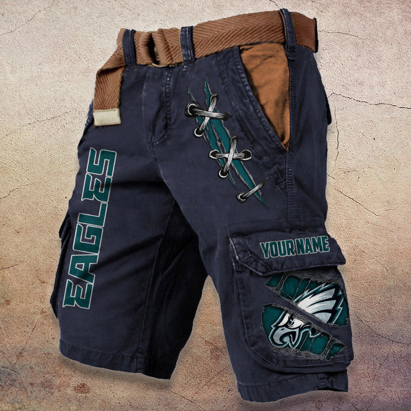 Philadelphia Eagles Pocket Print Cargo Shorts (Belt Not Included) S9MCS155