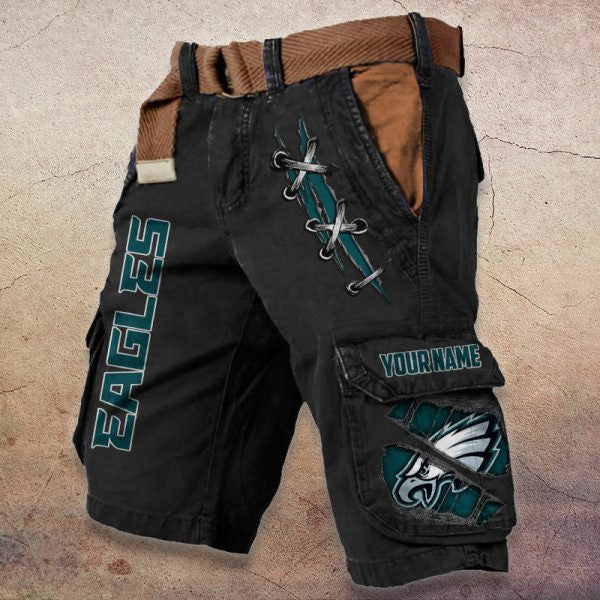 Philadelphia Eagles Pocket Print Cargo Shorts (Belt Not Included) S9MCS155