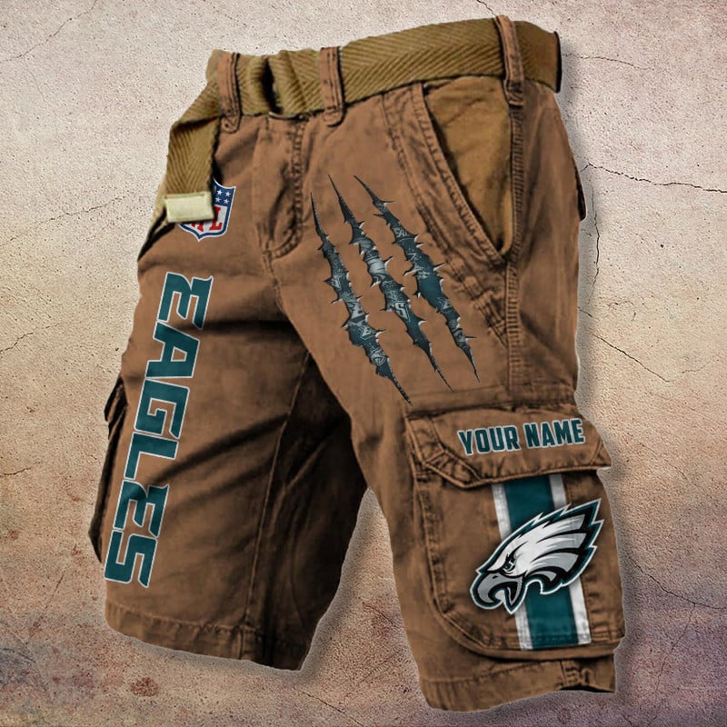 Philadelphia Eagles Pocket Print Cargo Shorts (Belt Not Included) S9MCS091