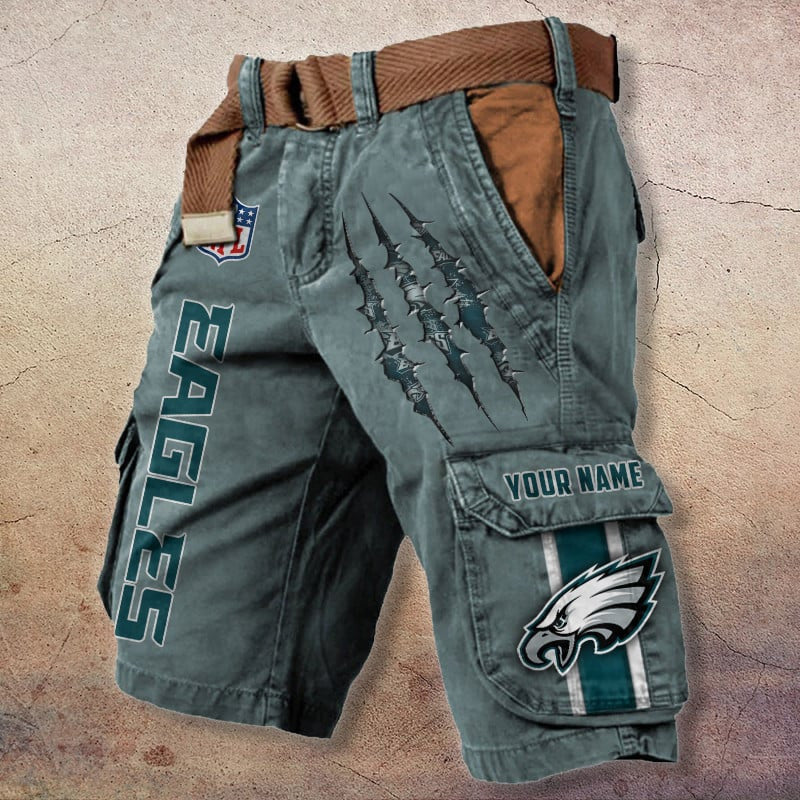 Philadelphia Eagles Pocket Print Cargo Shorts (Belt Not Included) S9MCS091