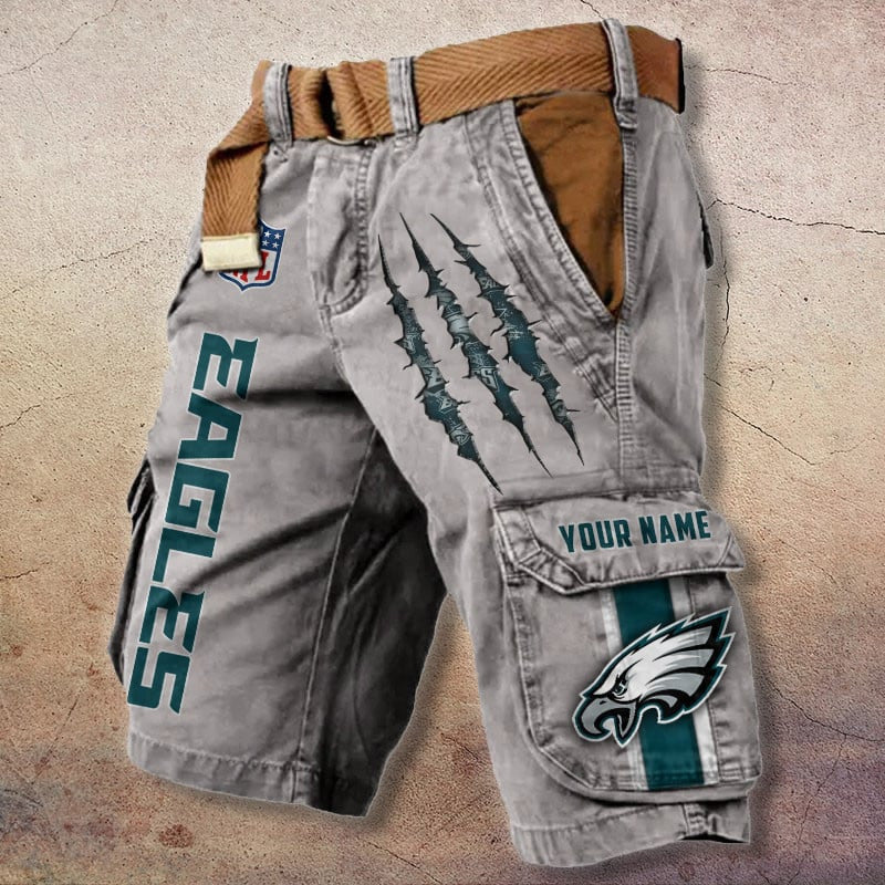 Philadelphia Eagles Pocket Print Cargo Shorts (Belt Not Included) S9MCS091