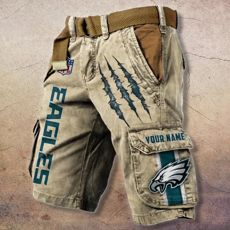 Philadelphia Eagles Pocket Print Cargo Shorts (Belt Not Included) S9MCS091