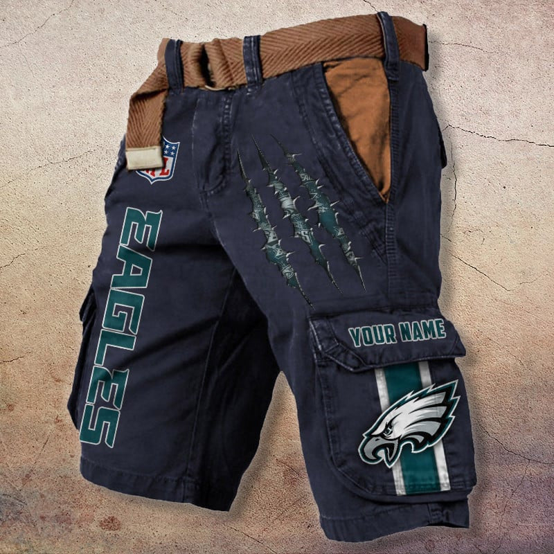 Philadelphia Eagles Pocket Print Cargo Shorts (Belt Not Included) S9MCS091