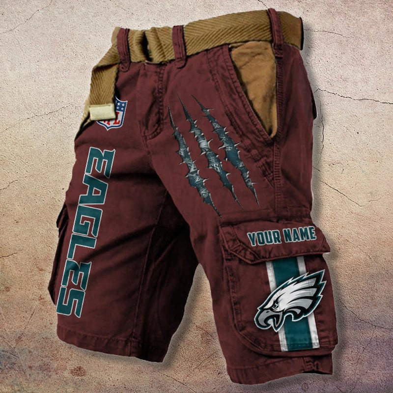 Philadelphia Eagles Pocket Print Cargo Shorts (Belt Not Included) S9MCS091