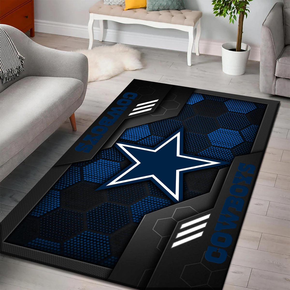 Rug Living Room Floor Decor Fan Gifts Dallas Cowboys DMHF5308